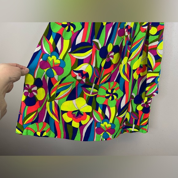 Vintage Handmade Vibrant 60s 70s  Psychedelic Midi Skirt Womens XXS Maximalist - Picture 4 of 11